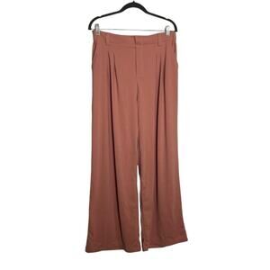 NWT Halara Pink Wide Leg High Rise Waist Trouser Pants Size Large